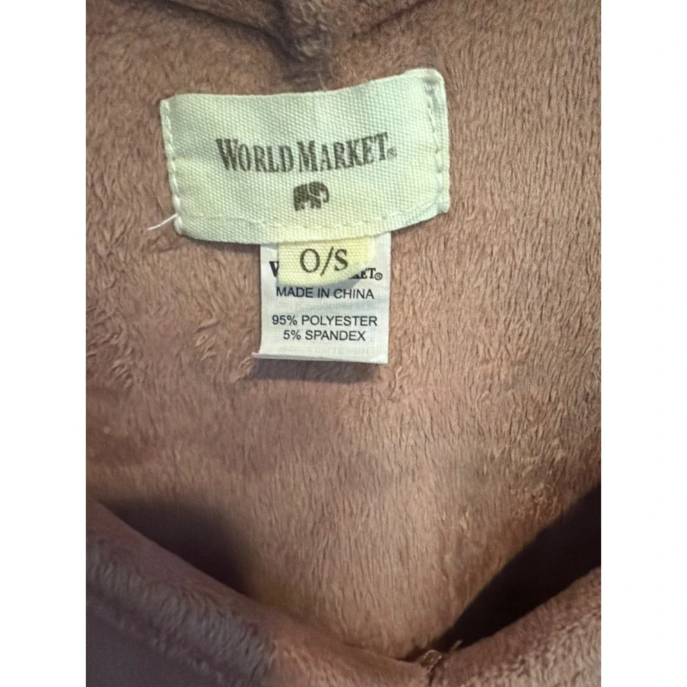 World Market Mauve Pink Velvet V-Neck‎ Kaftan  OS Loungewear Relaxed Fit